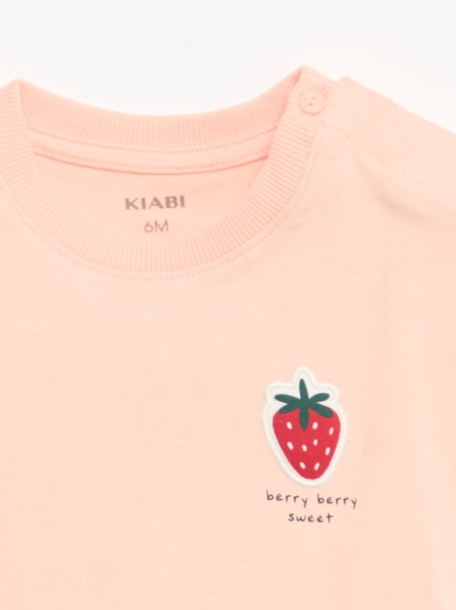Short-sleeved cotton jersey T-shirt with chest patch - Kiabi