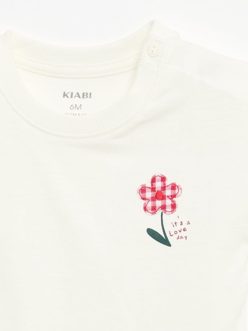 Short-sleeved cotton jersey T-shirt with chest patch Red - Kiabi