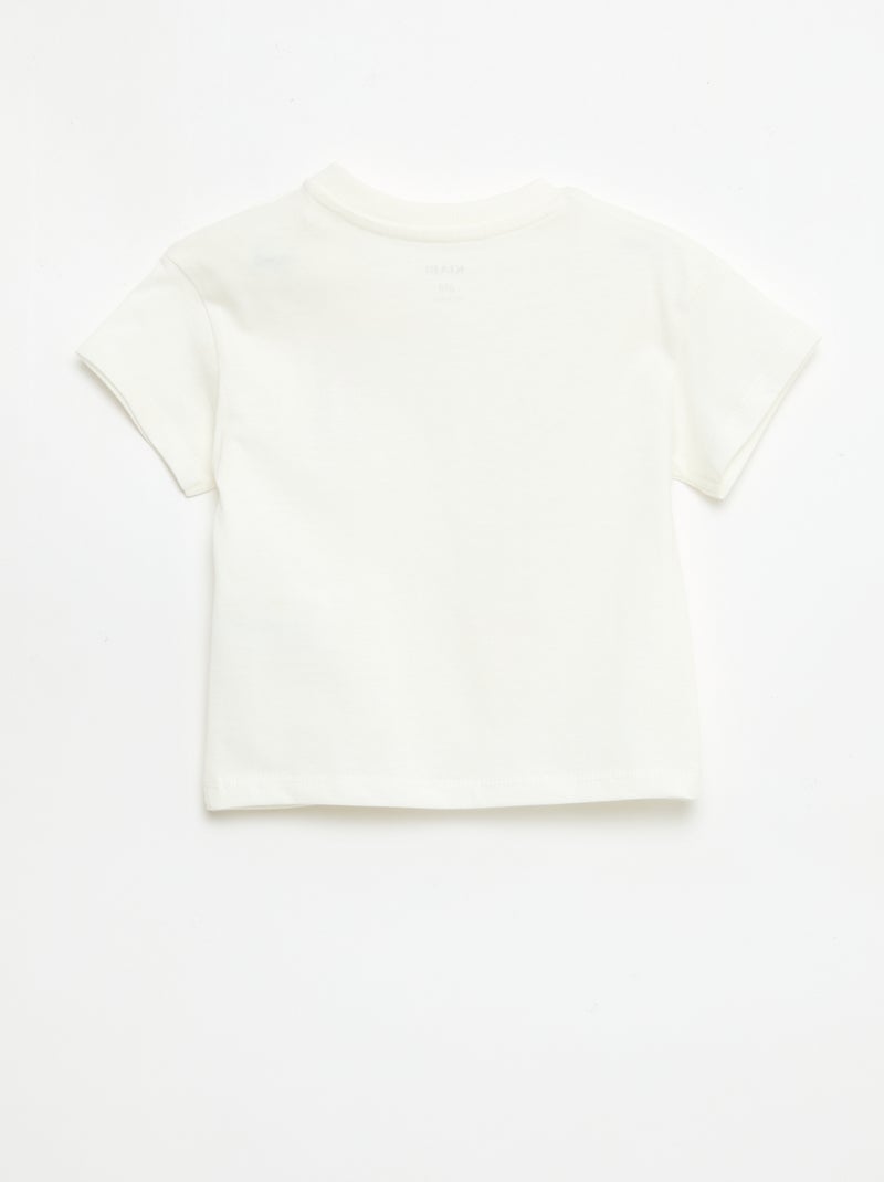 Short-sleeved cotton jersey T-shirt with chest patch Red - Kiabi