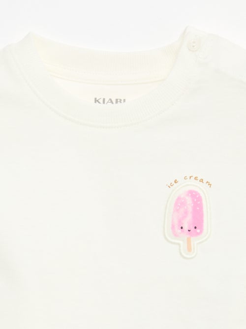 Short-sleeved cotton jersey T-shirt with chest patch - Kiabi