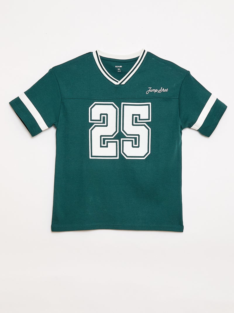 Short-Sleeved Cotton Pajama Set Green - Kiabi