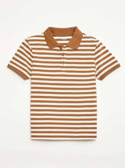 Short-Sleeved Cotton Piqué Polo Shirt - Kiabi
