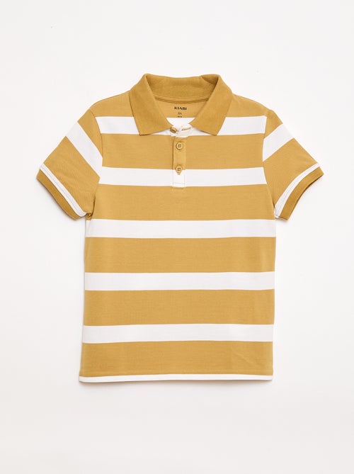 Short-Sleeved Cotton Piqué Polo Shirt - Kiabi