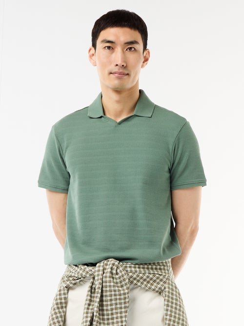 Short-Sleeved Cotton Piqué Polo Shirt - Kiabi