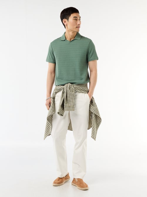Short-Sleeved Cotton Piqué Polo Shirt - Kiabi
