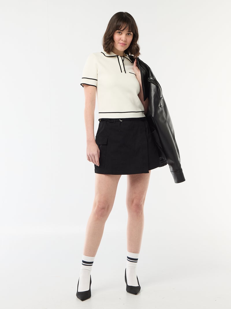 Short-Sleeved Cotton Piqué Polo Shirt White - Kiabi