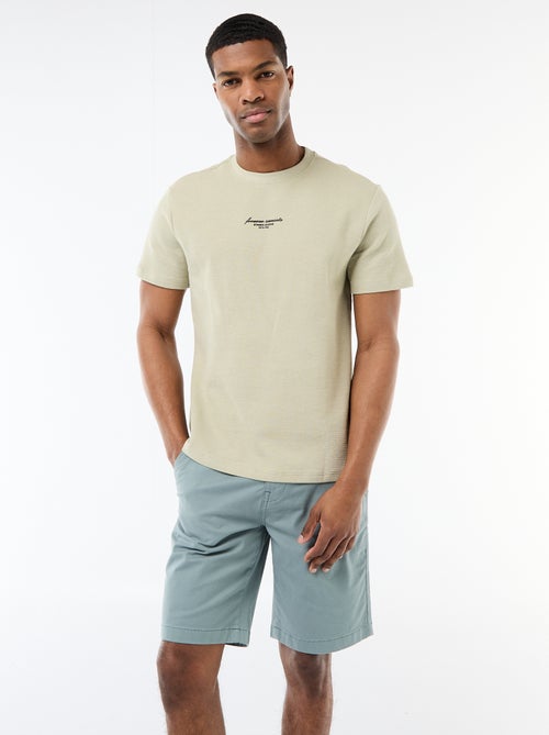 Short-Sleeved Cotton Piqué T-Shirt - Kiabi