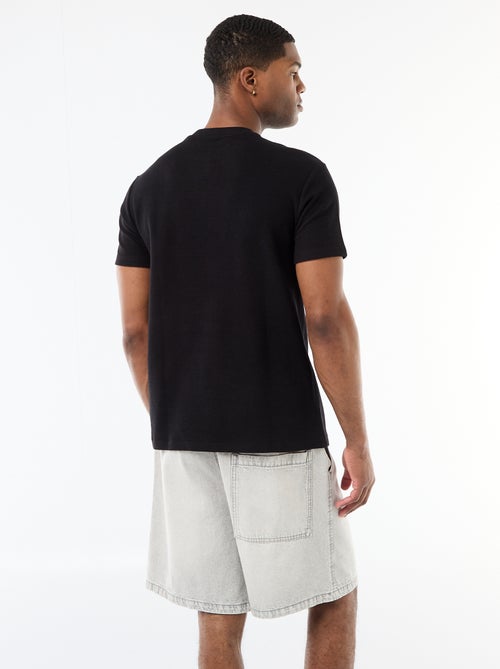 Short-Sleeved Cotton Piqué T-Shirt - Kiabi