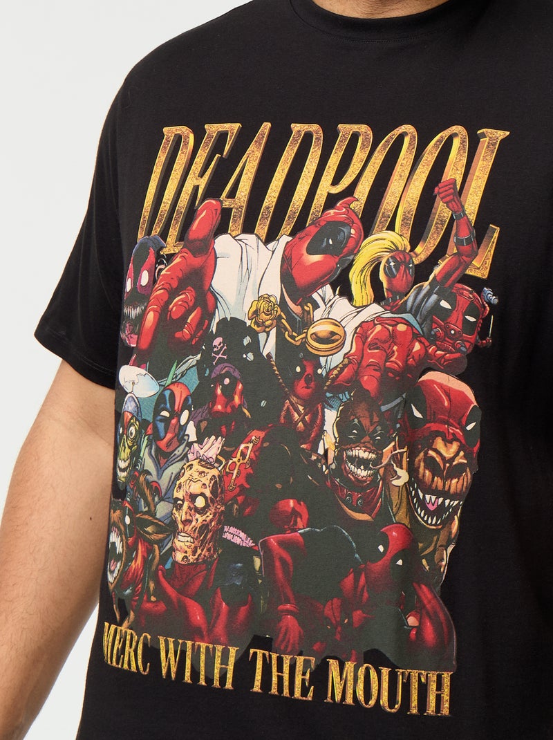 Short-sleeved 'Deadpool' 'Marvel' jersey t-shirt Black - Kiabi