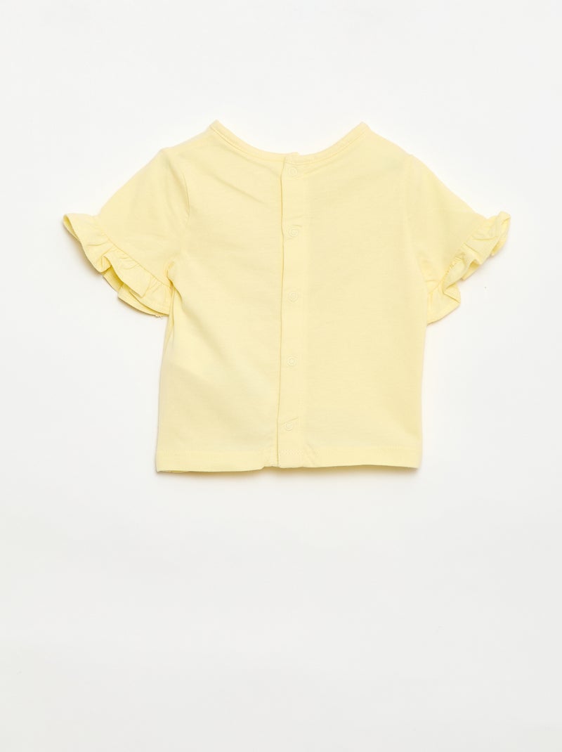 Short-Sleeved 'Disney' 'Minnie' T-Shirt Yellow - Kiabi