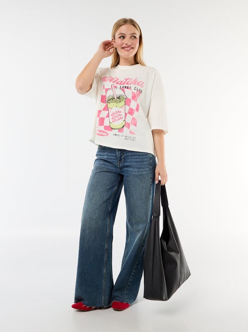 Short-sleeved double-sided print t-shirt - Kiabi Short-sleeved double-sided print t-shirt - Kiabi