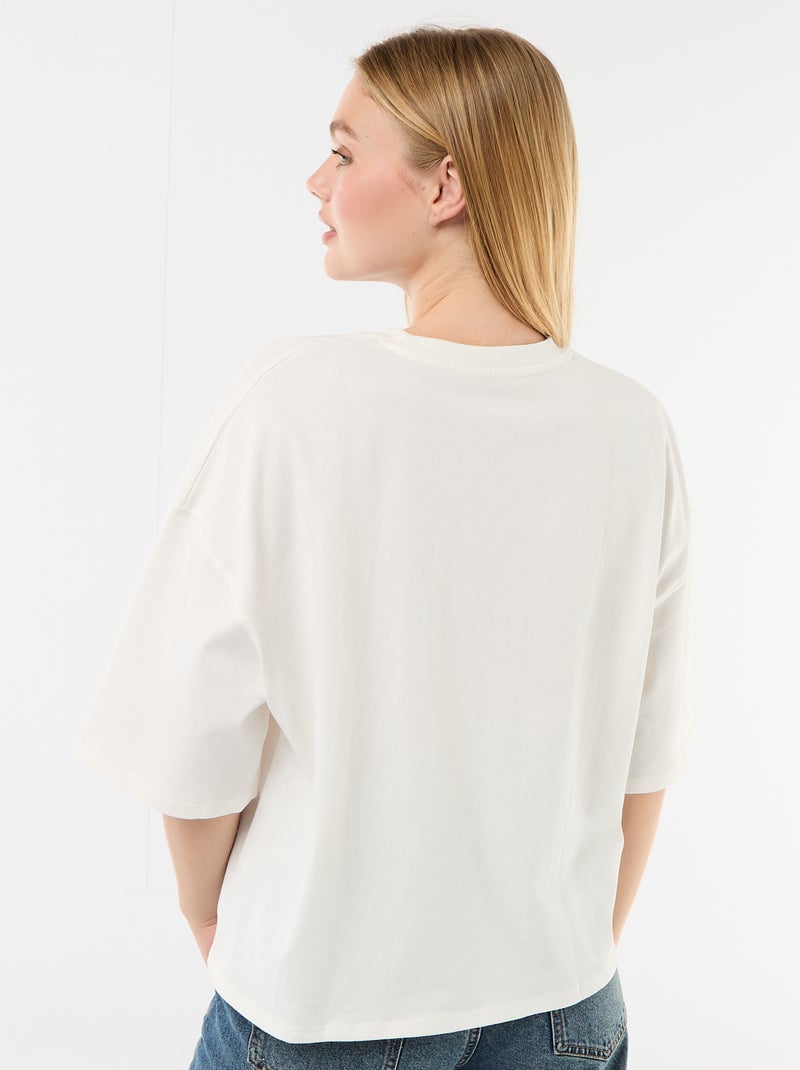 Short-sleeved double-sided print t-shirt White - Kiabi
