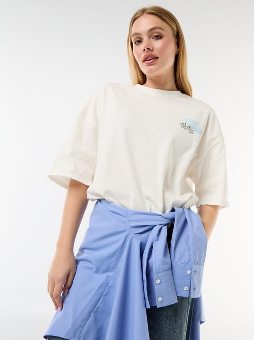 Short-sleeved double-sided print t-shirt - Kiabi Short-sleeved double-sided print t-shirt - Kiabi