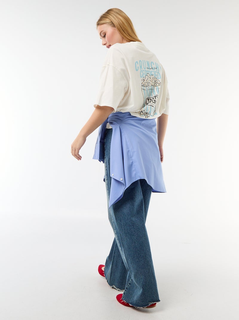 Short-sleeved double-sided print t-shirt White - Kiabi