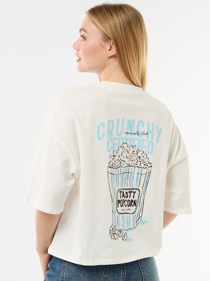 Short-sleeved double-sided print t-shirt White - Kiabi