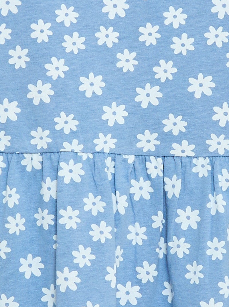 Short-Sleeved Dress with Print Blue - Kiabi