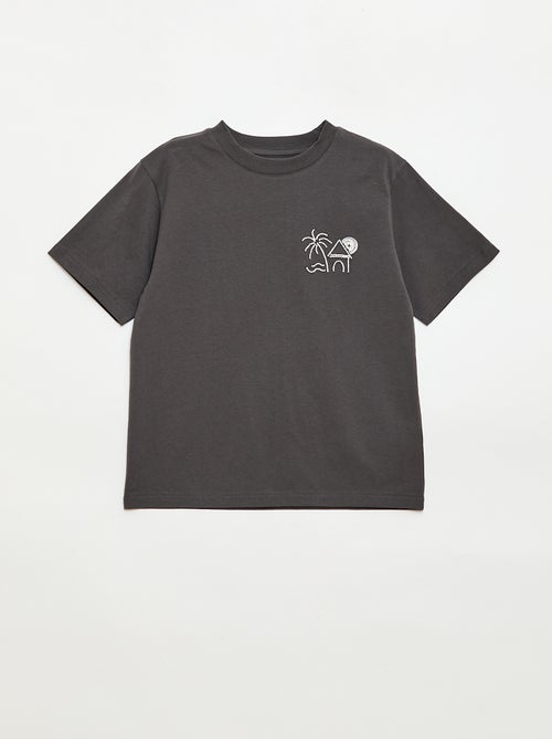 Short-Sleeved Embroidered T-Shirt - Kiabi