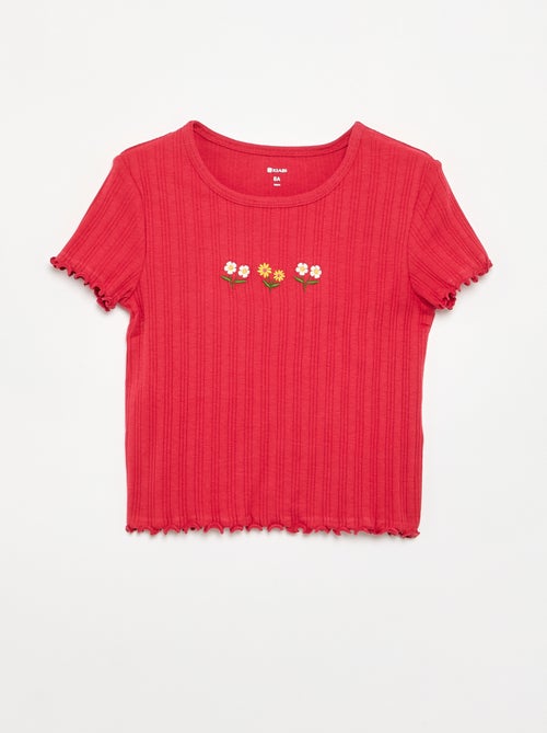 Short-sleeved embroidered T-shirt - Kiabi