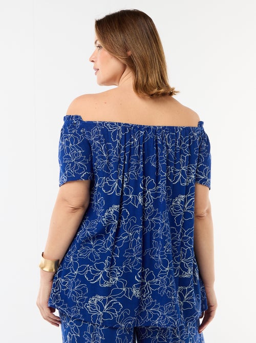 Short-Sleeved Flowy Crepe Blouse - Kiabi
