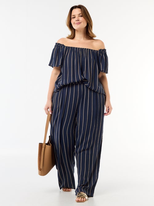 Short-Sleeved Flowy Crepe Blouse - Kiabi