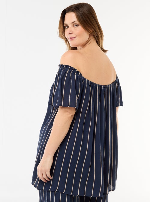 Short-Sleeved Flowy Crepe Blouse - Kiabi