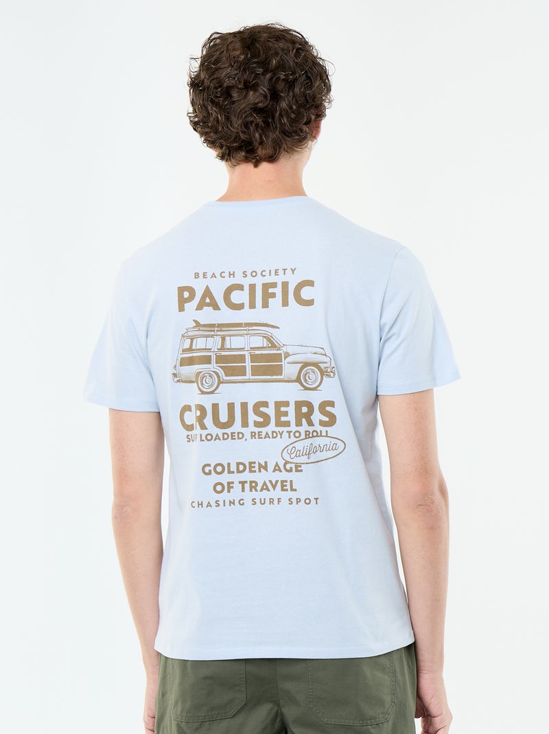 Short-sleeved graphic print T-shirt Blue - Kiabi