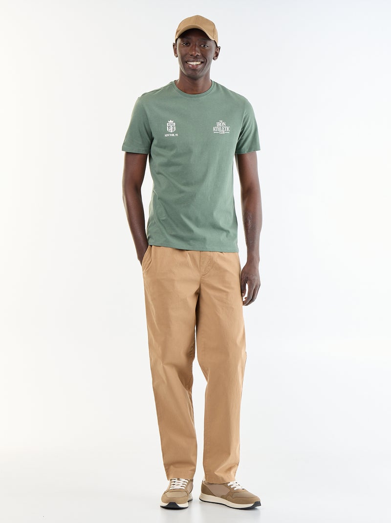 Short-sleeved graphic print T-shirt Green - Kiabi