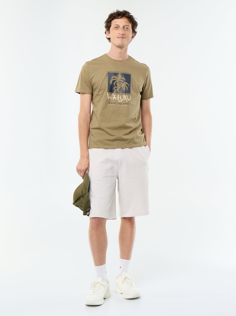 Short-sleeved graphic print T-shirt Green - Kiabi