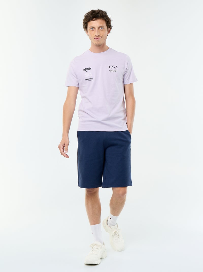 Short-sleeved graphic print T-shirt Purple - Kiabi