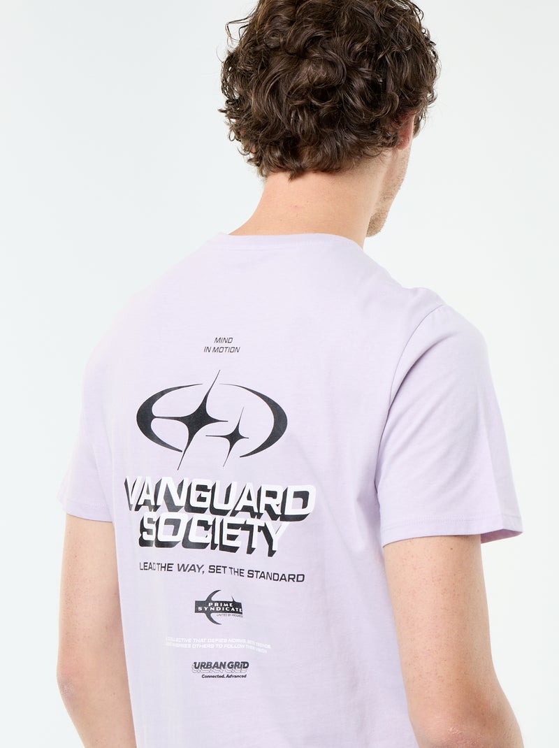 Short-sleeved graphic print T-shirt Purple - Kiabi