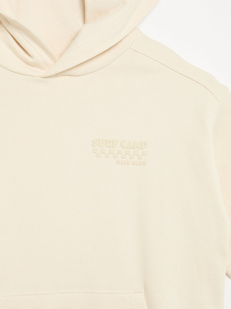 Short-Sleeved Hoodie Ecru - Kiabi