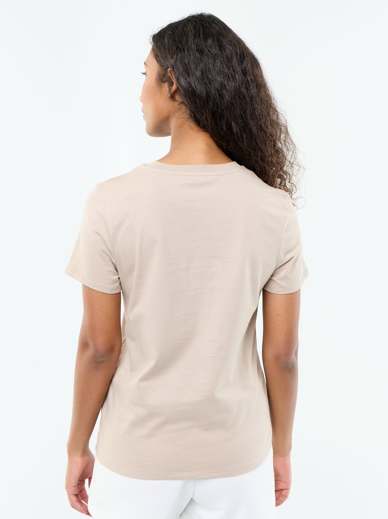 Short-sleeved jersey t-shirt Beige - Kiabi