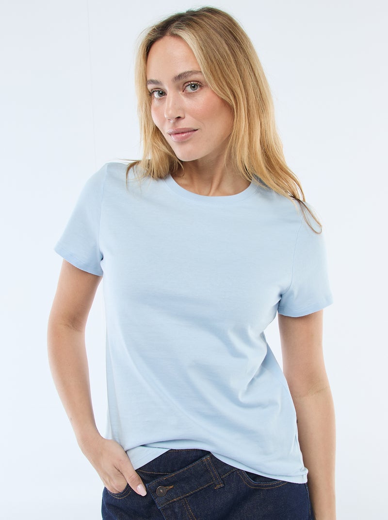 Short-sleeved jersey T-shirt Blue - Kiabi