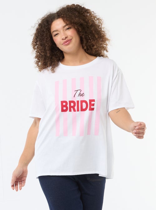 Short-sleeved jersey T-shirt 'OUI' - Kiabi