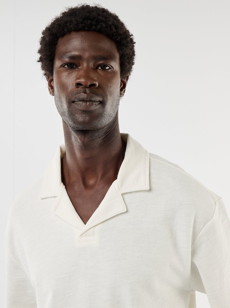 Short-sleeved knit polo shirt White - Kiabi
