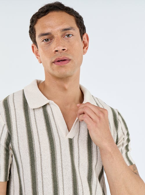 Short-sleeved knitted polo shirt - Kiabi