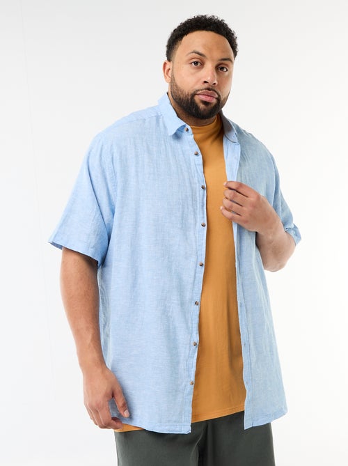 Short-Sleeved Linen-Blend Shirt - Kiabi