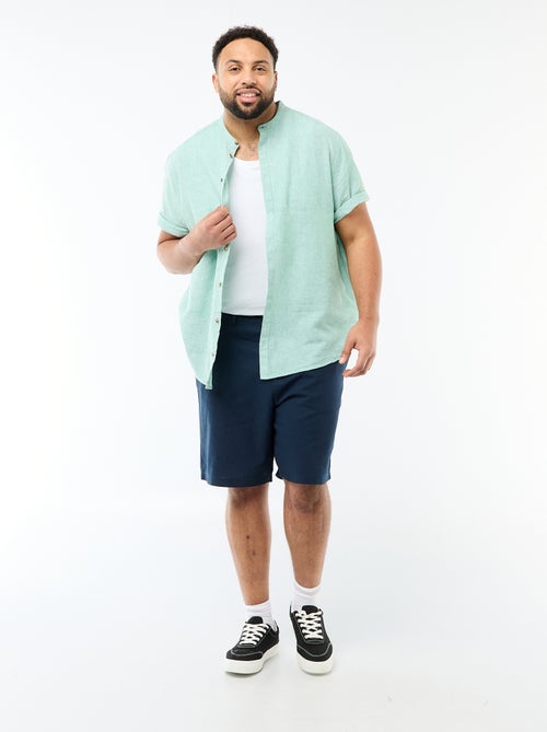 Short-Sleeved Linen Blend Shirt - Kiabi