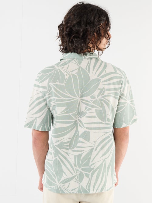 Short-Sleeved Linen Blend Shirt - Kiabi
