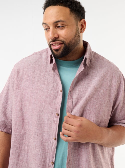 Short-Sleeved Linen-Blend Shirt - Kiabi
