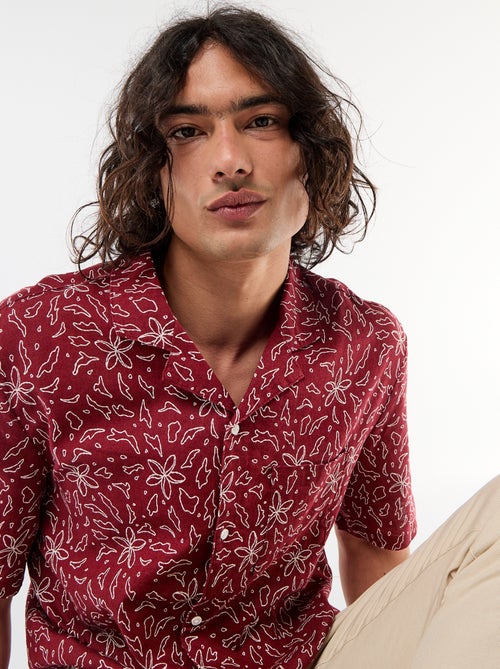 Short-Sleeved Linen Blend Shirt - Kiabi