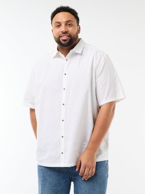 Short-Sleeved Linen-Blend Shirt - Kiabi