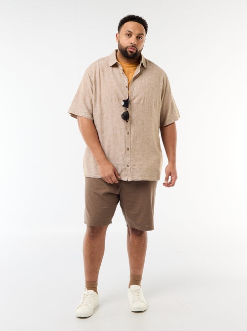 Short-Sleeved Linen-Blend Shirt - Kiabi