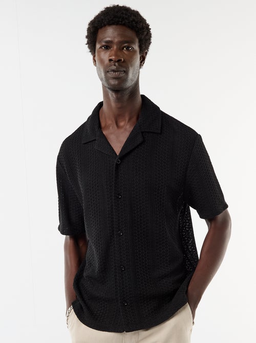 Short-sleeved open-knit shirt - Kiabi
