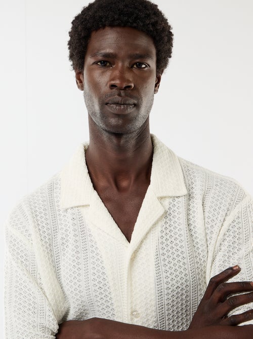 Short-sleeved open-knit shirt - Kiabi