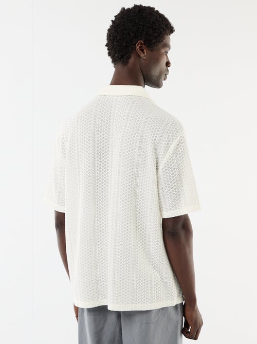 Short-sleeved open-knit shirt - Kiabi