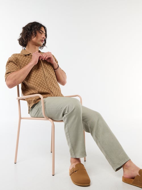 Short-Sleeved Patterned Knit Shirt - Kiabi