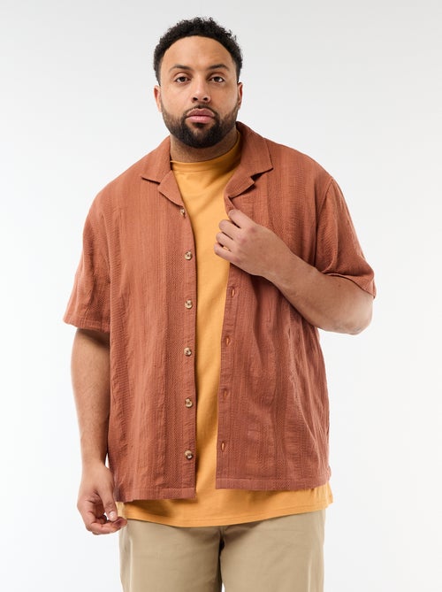 Short-Sleeved Patterned Knit Shirt - Kiabi