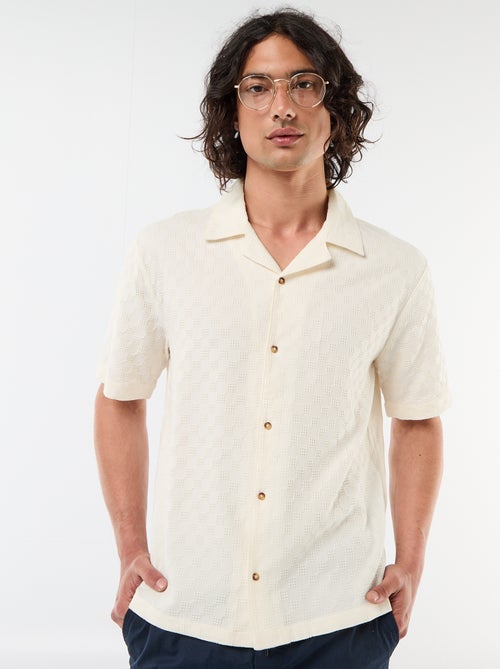 Short-Sleeved Patterned Knit Shirt - Kiabi