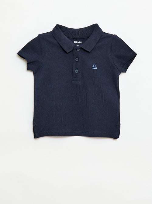 Short-Sleeved Piqué Cotton Polo Shirt - Kiabi